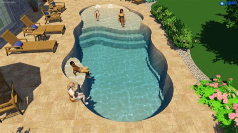 Grace Beach Entry Fiberglass Pool Design Thursday Pools
