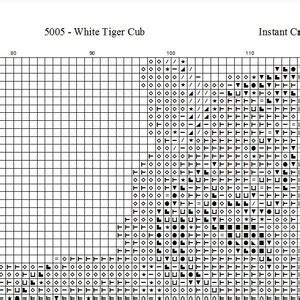 White Tiger Cub Counted Cross Stitch Pattern X Stitches In Pdf