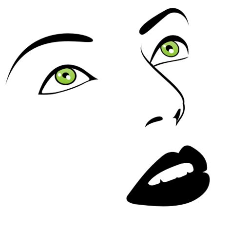 Free Vectors Green Eyes Woman Face Sketch Free Vector