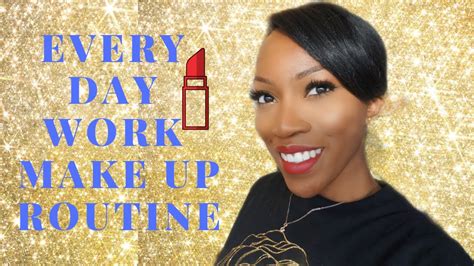 dark skin makeup tutorial for black women woc flight attendant every day makeup routine 2019
