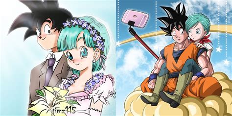 Dragon Ball 10 Cuadros De Fan Art De Goku Y Bulma Que Son Totalmente