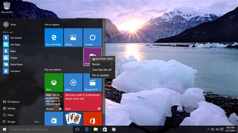 How To Remove Tiles From Start Menu Windows 10 Youtube