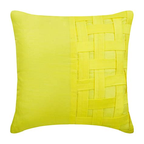 16x16 Decorative Yellow Cushion Case Art Silk Etsy Silk Throw