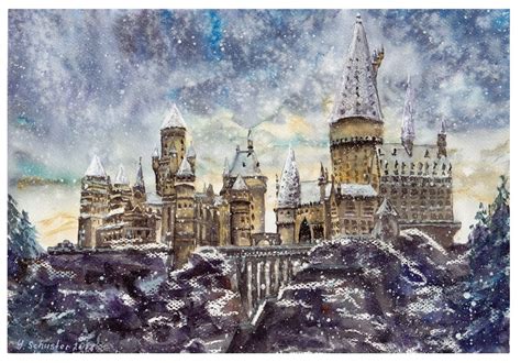 Hogwarts Castle Watercolour By Yulia Schuster Artfinder