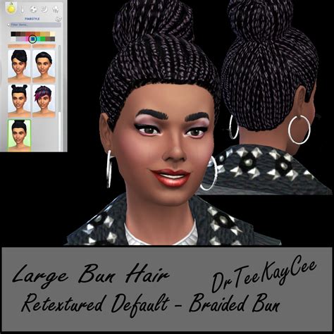 My Sims 4 Blog Large Bun Hair Braided By Simculturenation