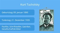 Kurt Tucholsky • Biographie, Lebenslauf und Werke · [mit Video]
