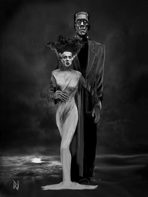 HALLOWEEN VOGUE Vintage Horror Bride Of Frankenstein Horror Movie Art