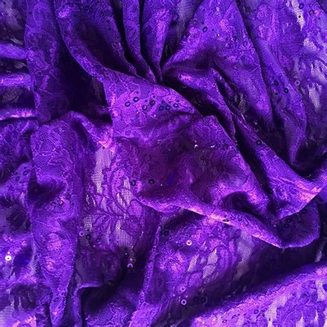 Purple Lace Fabric • Elegant Lace Purple • Solid Stone Fabrics Lace
