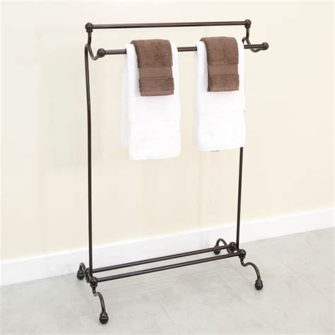 Free Standing Towel Rack With Shelf Maadai Chrome Metal And Walnut Wood