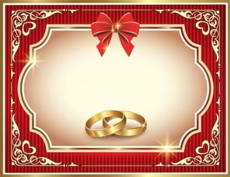 Ornate Red Wedding Greeting Cards Vector 02 Free Download