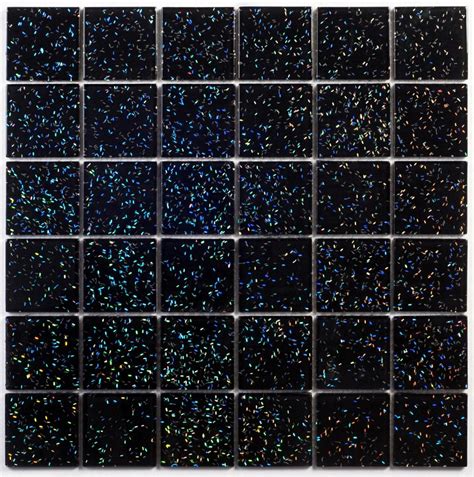 Black Glitter Glass Feature Walls Borders Splashbacks Mosaic Tiles