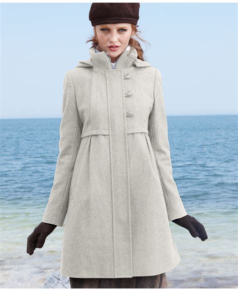 dkny coat empire waist wool blend hooded womens coats macy s women clothes sale coats