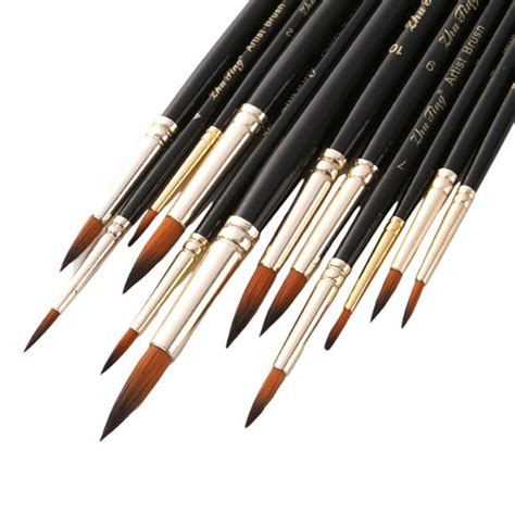 Buy Nylon Watercolor Paint Brush Pointed Flat Head Paint Brushes Set