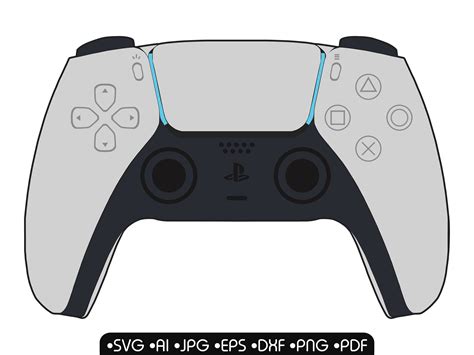 Ps5 Controller Vector Svgaiepsdxfpngsvg Easy Cut Etsy