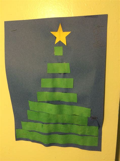 Paper Strip Christmas Tree Preschool Arts And Crafts Preschool
