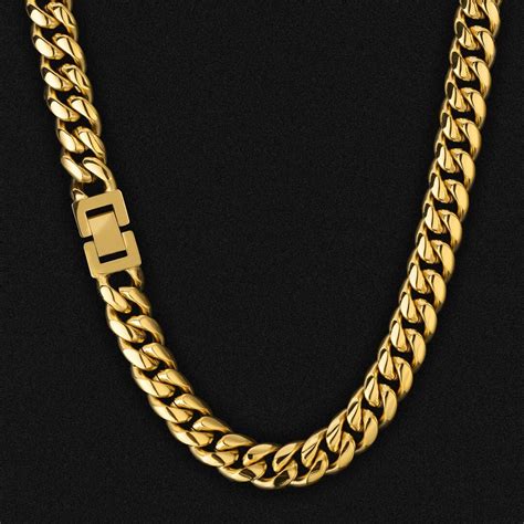 12mm Miami Cuban Link Chain In 18k Gold For Mens Chain Krkc Krkcandco