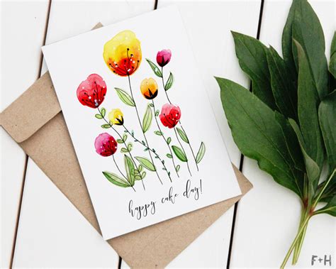 Supplies needed to make your own diy watercolor note cards: Free Printable Watercolor Birthday Cards | Fox + Hazel