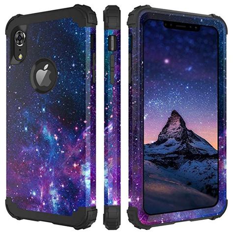 Bentoben Iphone Xr Case Iphone Xr Case Purple Space 3 In 1 Heavy Duty Slim Nebula