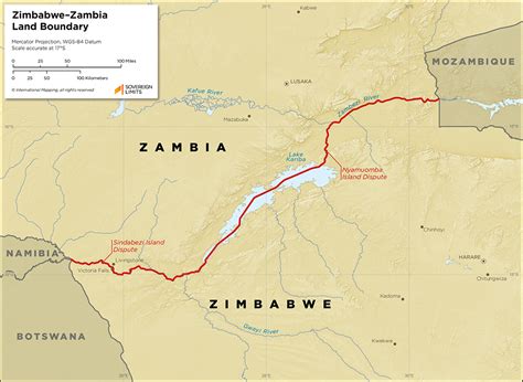 Zambiazimbabwe Land Boundary Sovereign Limits
