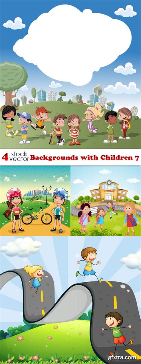 Vectors Backgrounds With Children 7 Gfxtra