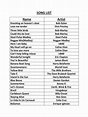 Songs List( REPERTOIRE) | Popular Music | Musicians