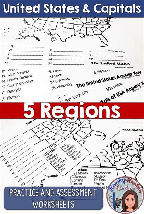 50 States And Capitals Map Activities Print And Digital Resource States
