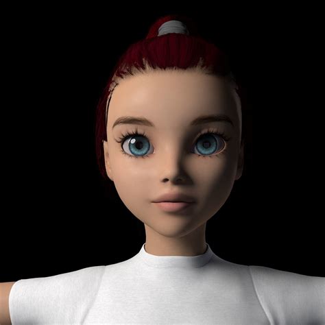 redhead college girl 3d model rigged cgtrader