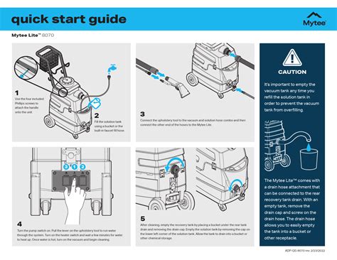 Mytee Lite 8070 Quick Start Guide For Automotive Detailing Carpet