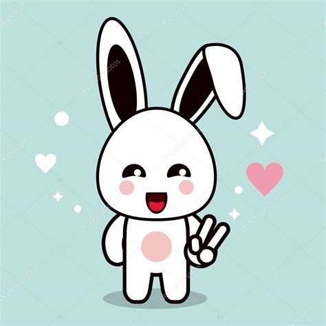 Kawaii Icon Rabbit Cartoon Design Vector Graphic — Stock Vector