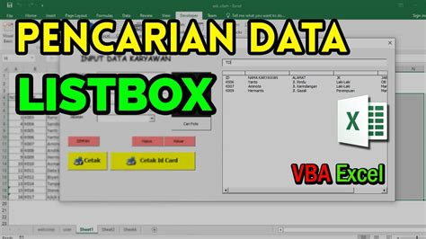 Pencarian Listbox Di VBA Excel YouTube