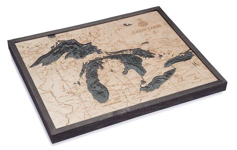 Our Great Lake Maps Are Laser Carved Into Baltic Birch Wood Providing