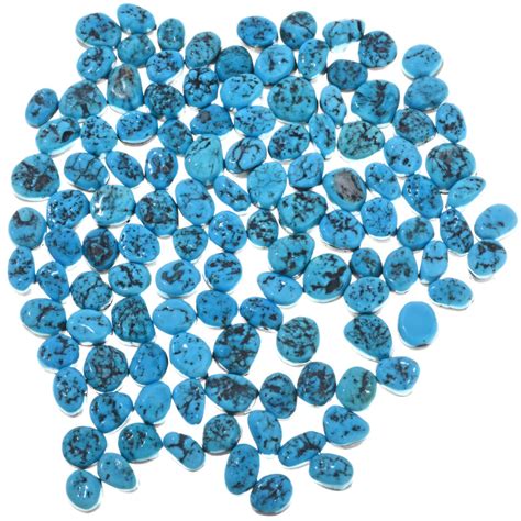 Kingman Turquoise Nugget Backed Cabochons 8mm To 10mm Freeform 33434