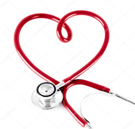 Stethoscope In Shape Of Heart Isolated On White — Stock Photo 8568784