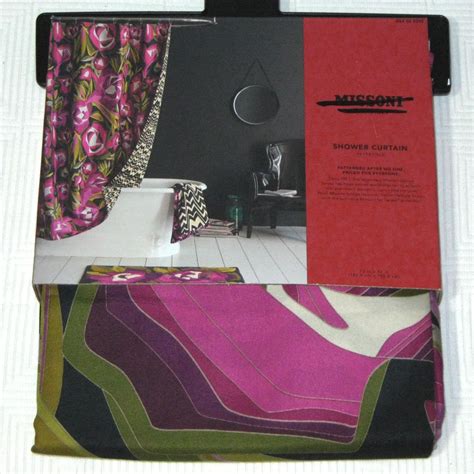 Missoni Passione For Target Fabric Shower Curtain Burgundy Green Black