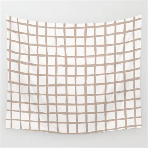 Strokes Grid Nude On Off White Wall Tapestry By Form Creative Society6