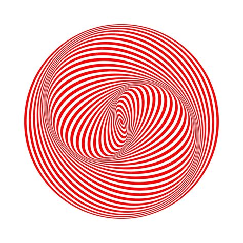 Vecteur De Cercle Spirale Ondulé Illusion Doptique Déformée Rouge