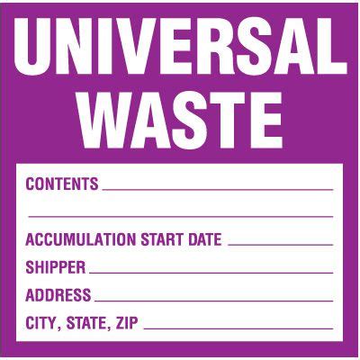 Universal Waste Labels Emedco Hazardous Waste Labels Non Rcra