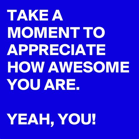 Take A Moment To Appreciate How Awesome You Are Yeah You Post By