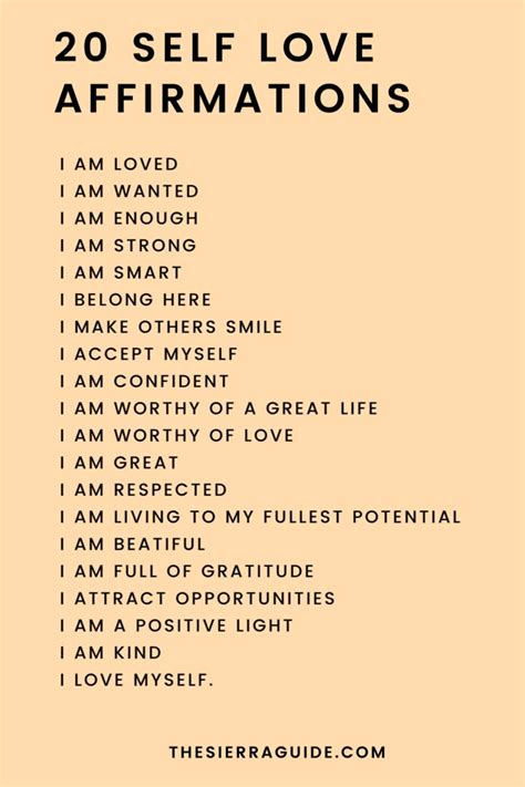 Affirmations For Self Love The Sierra Guide Self Love