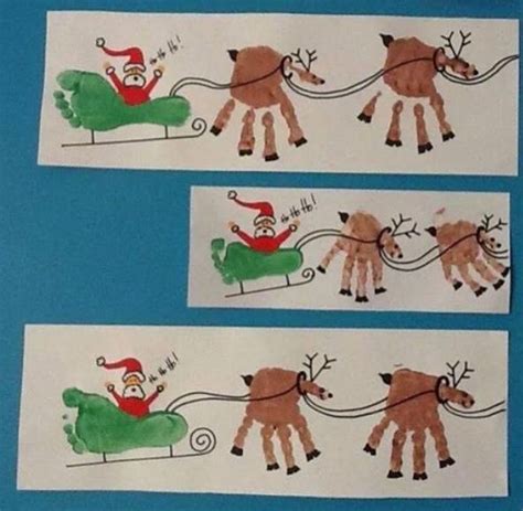 Santa And Reindeer Hands And Feet With Images Preschool Christmas
