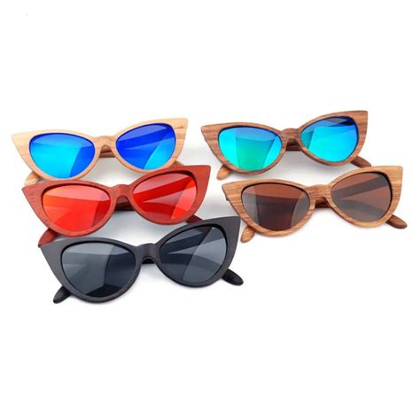 luxury brand polarized sunglasses women fashion cat eye 100 wood sunglass ladies outdoor uv400