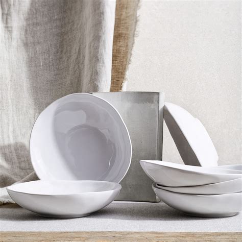 Portobello White Pasta Bowl Set Of 6 Tableware The White Company Uk
