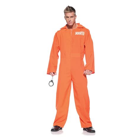 Orange Prison Jumpsuit Adult Halloween Costume One Size