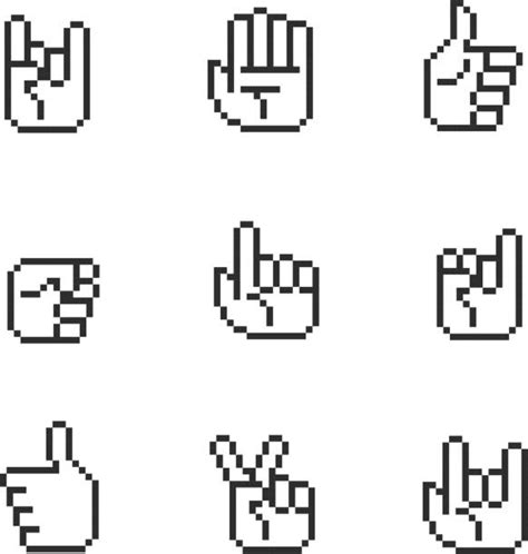680 Pixel Art Hand Icons Stock Illustrations Royalty Free Vector