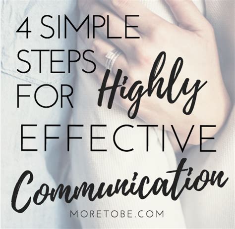 Four Simple Steps To Highly Effective Communication More To Be