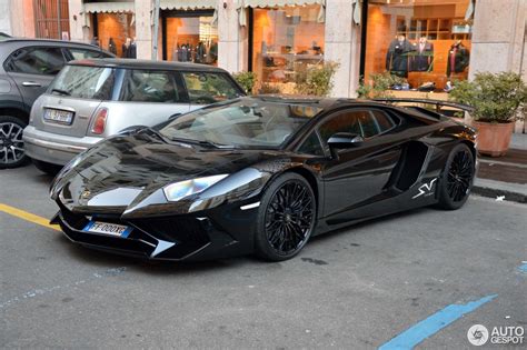 Black On Black Lamborghini Aventador Sv Is A Fashion Icon In Milan