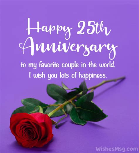 25th Wedding Anniversary Wishes And Messages Best Quotationswishes