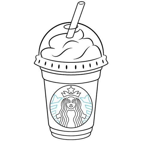 How To Draw A Starbucks Frappuccino Really Easy Drawing Tutorial