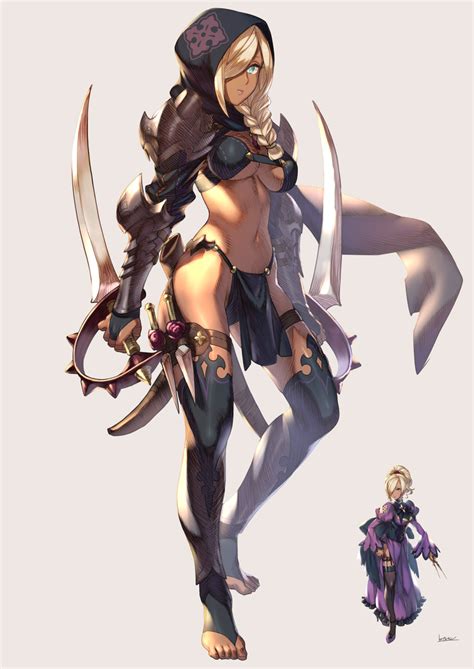 1girl aqua eyes armor artist name beige background between fingers bikini armor black legwear