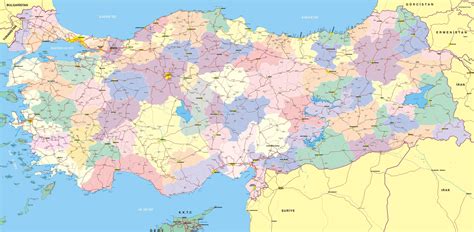 Her il, büyüklüğü bakımından çeşitli sayıda. Türkiye Haritası ve Türkiye Uydu Görüntüleri